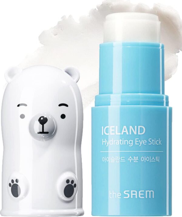The SAEM Iceland Hydrating Eye Stick 0.24oz - Cooling Eye Balm for Dark Circles and Puffiness Under Eye Treatment - Reduce Wrinkles and Moisturizing - Minimize Dark and Puffy Eyes - Aqua Scent