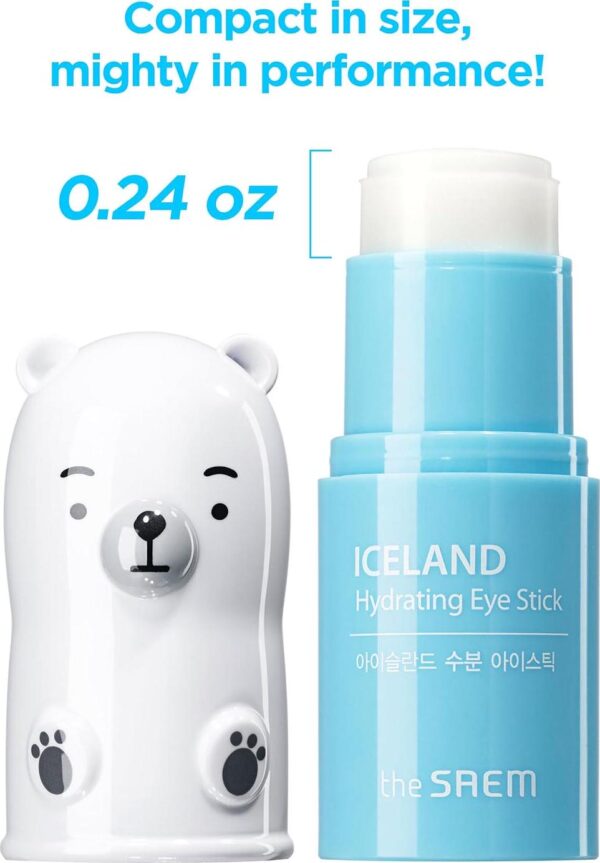 The SAEM Iceland Hydrating Eye Stick 0.24oz - Cooling Eye Balm for Dark Circles and Puffiness Under Eye Treatment - Reduce Wrinkles and Moisturizing - Minimize Dark and Puffy Eyes - Aqua Scent - Image 3