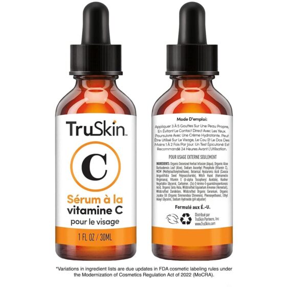 TruSkin Vitamin C Serum Anti Aging Facial Serum with Vitamin C, Hyaluronic Acid, Vitamin E and More Brightening Serum for Dark Spots, Even Skin Tone, Eye Area, Fine Lines and Wrinkles, 1 Fl Oz - Image 9