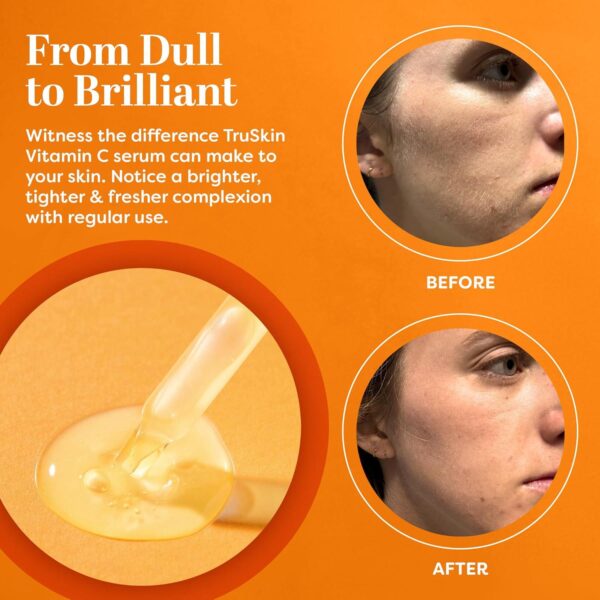 TruSkin Vitamin C Serum Anti Aging Facial Serum with Vitamin C, Hyaluronic Acid, Vitamin E and More Brightening Serum for Dark Spots, Even Skin Tone, Eye Area, Fine Lines and Wrinkles, 1 Fl Oz - Image 5