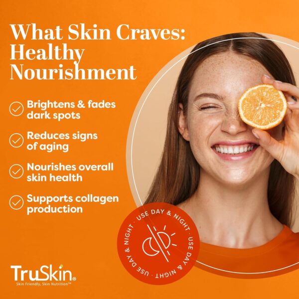 TruSkin Vitamin C Serum Anti Aging Facial Serum with Vitamin C, Hyaluronic Acid, Vitamin E and More Brightening Serum for Dark Spots, Even Skin Tone, Eye Area, Fine Lines and Wrinkles, 1 Fl Oz - Image 4