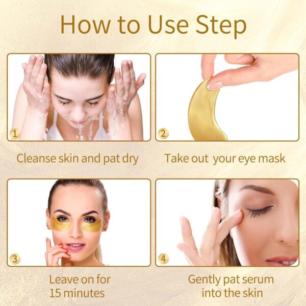 Under Eye Patches, 40 Pairs Eye Mask for Dark Circles, Puffy Eyes, Undereye Bags,Wrinkles,Eye Mask Patches with 24K Gold, Hyaluronic Acid,Rose and Aloe Vera, Eye Treatment Skin Care for Men and Women Gift - Image 7