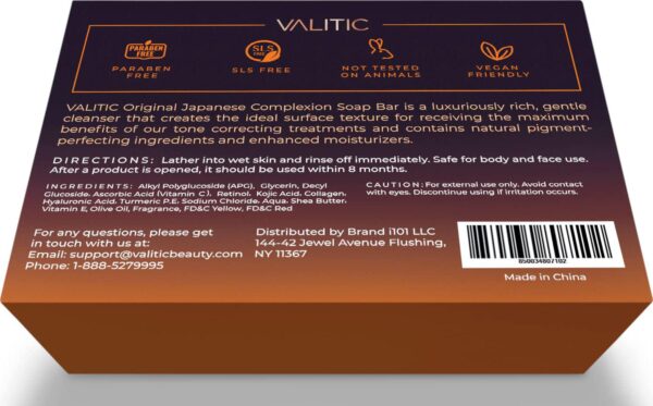 VALITIC Kojic Acid Dark Spot Remover Soap Bars with Vitamin C, Retinol, Collagen, Turmeric - Original Japanese Complex Infused with Hyaluronic Acid, Vitamin E, Shea Butter, Castile Olive Oil (2 Pack) - Image 3