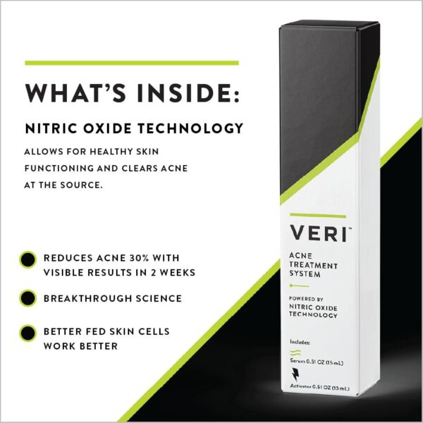 VERI Nitric Oxide + Salicylic Acid Clear Skin System (Peroxide-Free)- For Acne Prone Skin, Unclogs Pores, Clarifies Blemishes, Reduces Inflammation, Prevent Future Breakouts, 30 mL / 1 oz - Image 2