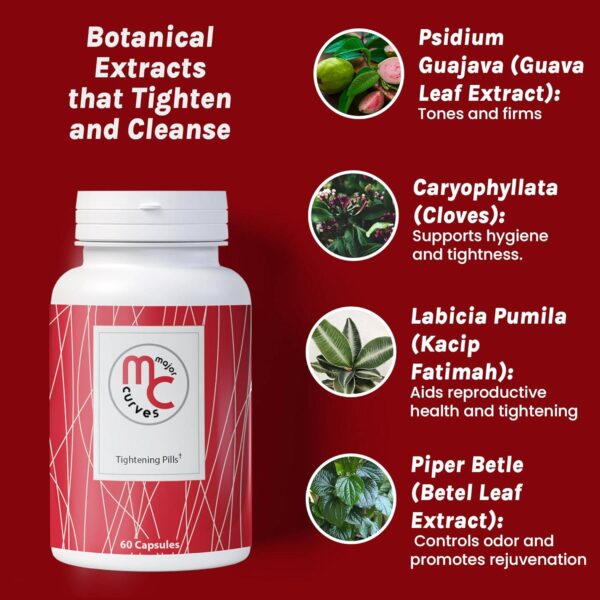 Vaginal Tightening Pills - Tight Vigina Pills with Kacip Fatimah and Kayu Rapet Extracts - Easy to Swallow Capsules - Image 5