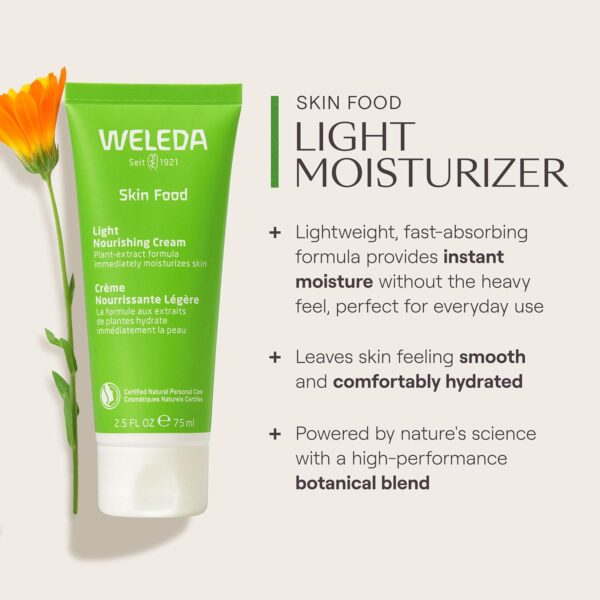 Weleda Skin Food Light Nourishing Body Cream 2.5 Fluid Ounce, Plant Rich Hydrating Moisturizer with Chamomile, Calendula and Pansy - Image 6