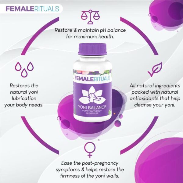 Yoni Balance Vaginal Tightening Pills 30 Pack - Vaginal Rejuvenation and Vagina Moisturizer for Dryness - Vaginal Tightener with Kacip Fatimah - No Tightening Gel or Cream Needed - Image 2