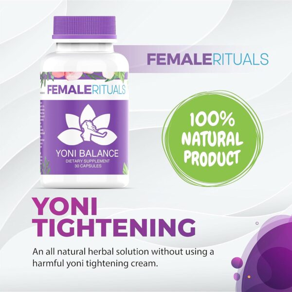 Yoni Balance Vaginal Tightening Pills 30 Pack - Vaginal Rejuvenation and Vagina Moisturizer for Dryness - Vaginal Tightener with Kacip Fatimah - No Tightening Gel or Cream Needed - Image 4