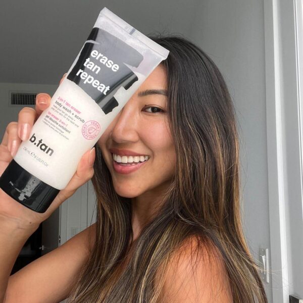 b.tan Self Tan Remover and Body Wash | Erase Tan Repeat - 2-in-1 Exfoliator Scrub and Body Wash, Sunless Tan Eraser, 8 Fl Oz - Image 6