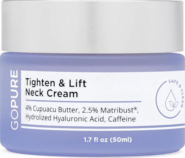 goPure Neck Firming Cream - Anti-Aging Neck Cream for Tightening and Wrinkles for an Even Skin Tone and Neck Lift - With Pro-Active Firming Complex, 1.7 oz