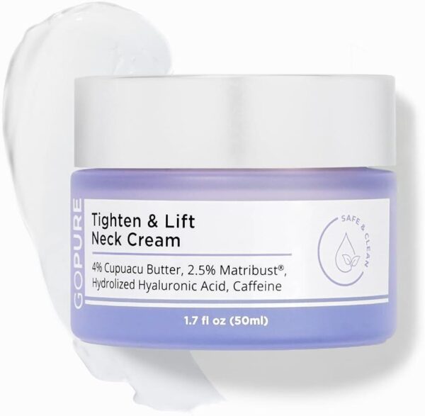 goPure Neck Firming Cream - Anti-Aging Neck Cream for Tightening and Wrinkles for an Even Skin Tone and Neck Lift - With Pro-Active Firming Complex, 1.7 oz - Image 9