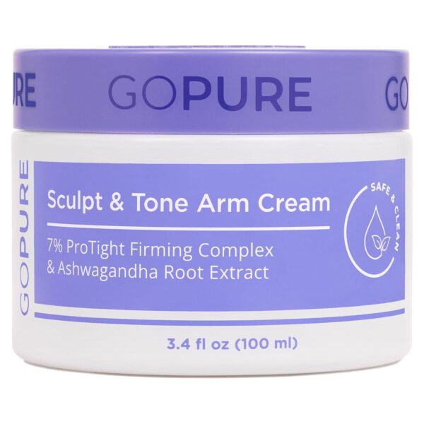goPure Sculpt and Tone Arm Cream Firming And Tightening Cream For The Arms, Smooths The Look Of Wrinkles, Deeply Hydrates, Firms The Look Of Crepey Texture On The Arms